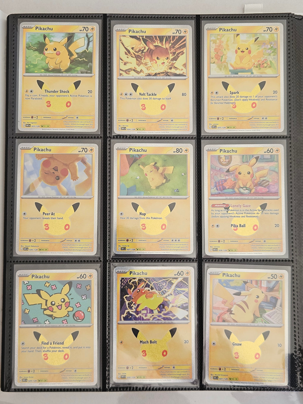 Pokémon 30th Anniversary Pikachu – Complete 30-Card Binder Collection