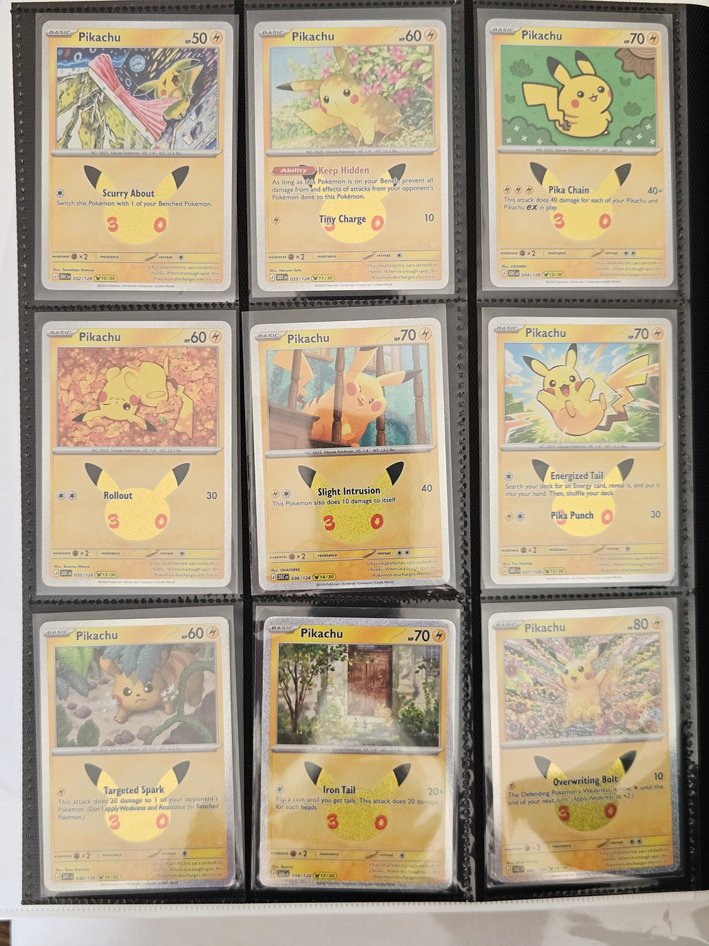 Pokémon 30th Anniversary Pikachu – Complete 30-Card Binder Collection