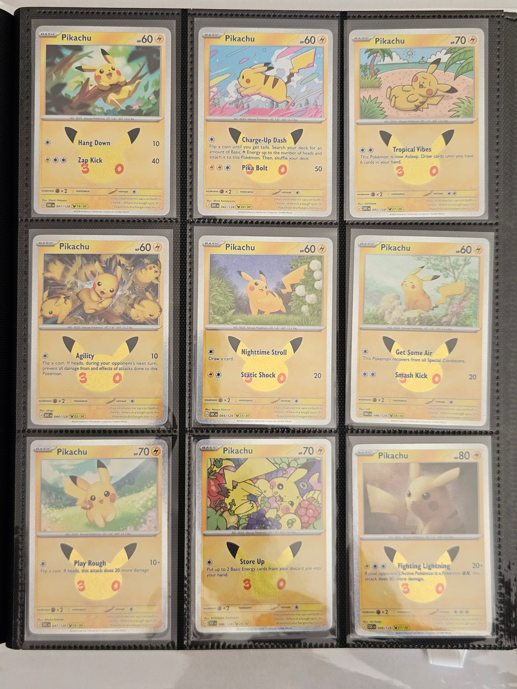 Pokémon 30th Anniversary Pikachu – Complete 30-Card Binder Collection