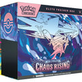 Pokémon TCG Mega Evolution Chaos Rising Elite Trainer Box factory sealed with booster packs and premium accessories